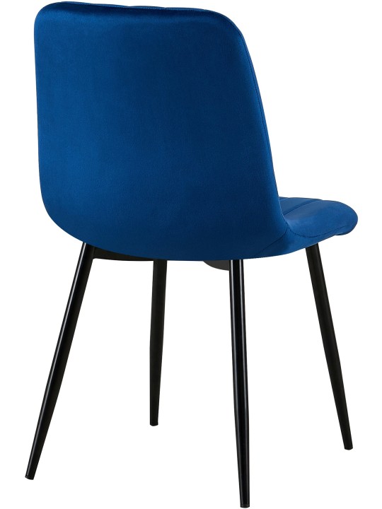 Set van 4 stoelen Dijon fluweel, blauw
