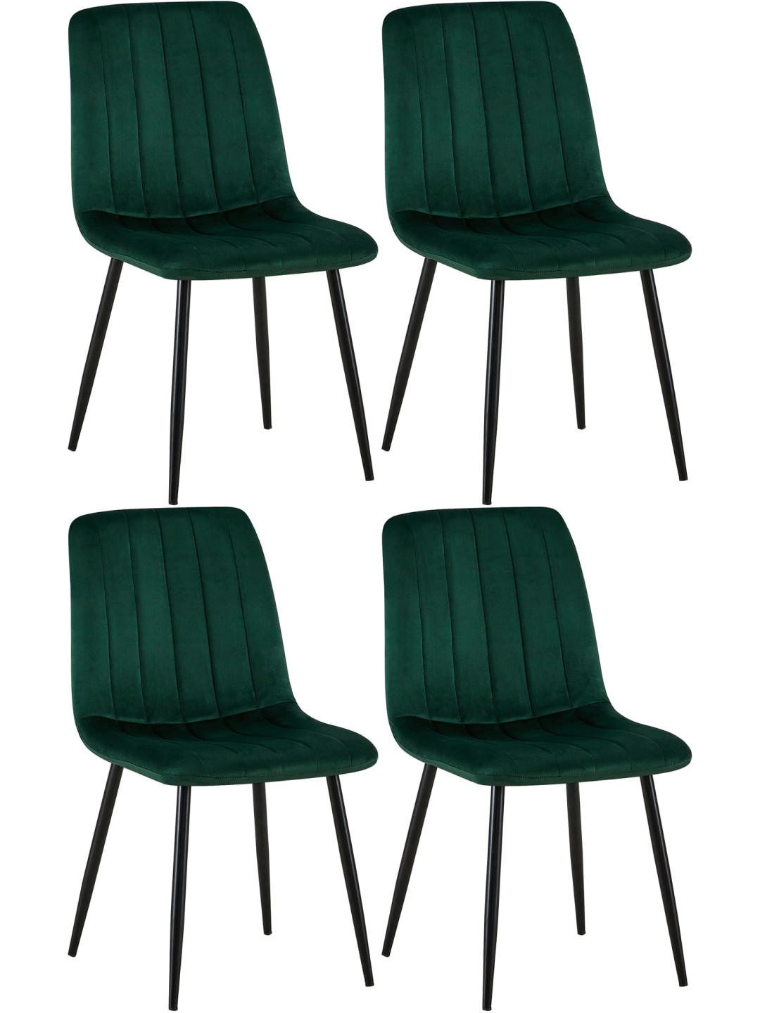 Set van 4 stoelen Dijon fluweel, groen