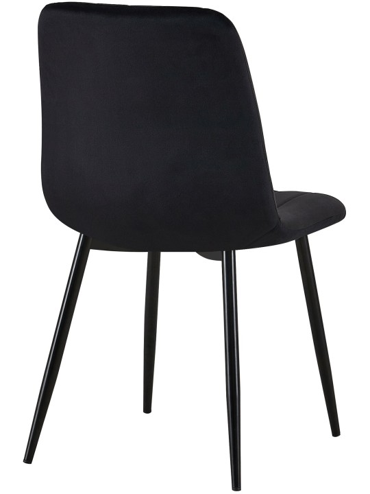 Set van 4 stoelen Dijon fluweel, zwart