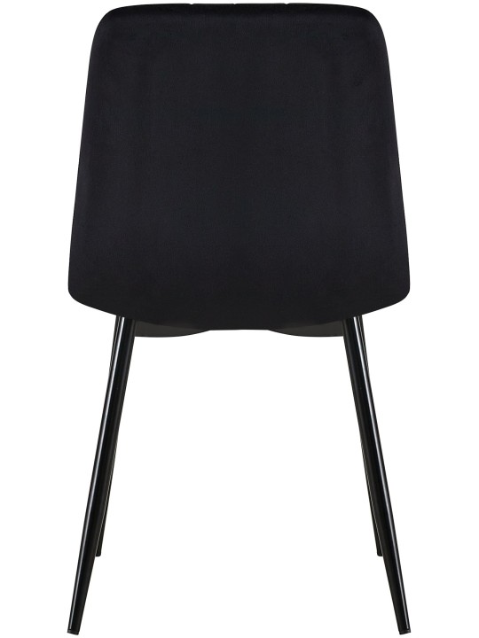 Set van 4 stoelen Dijon fluweel, zwart