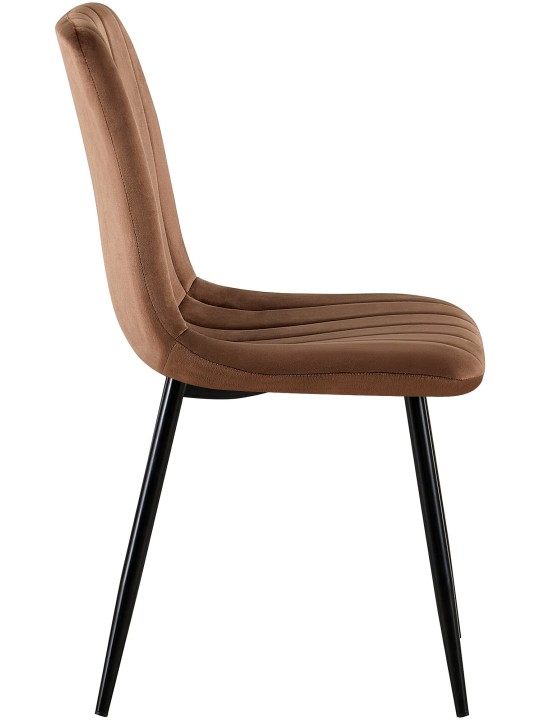 Set van 4 Dijon fluwelen stoelen, bruin