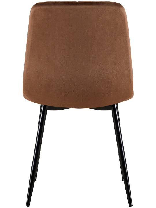 Set van 4 Dijon fluwelen stoelen, bruin