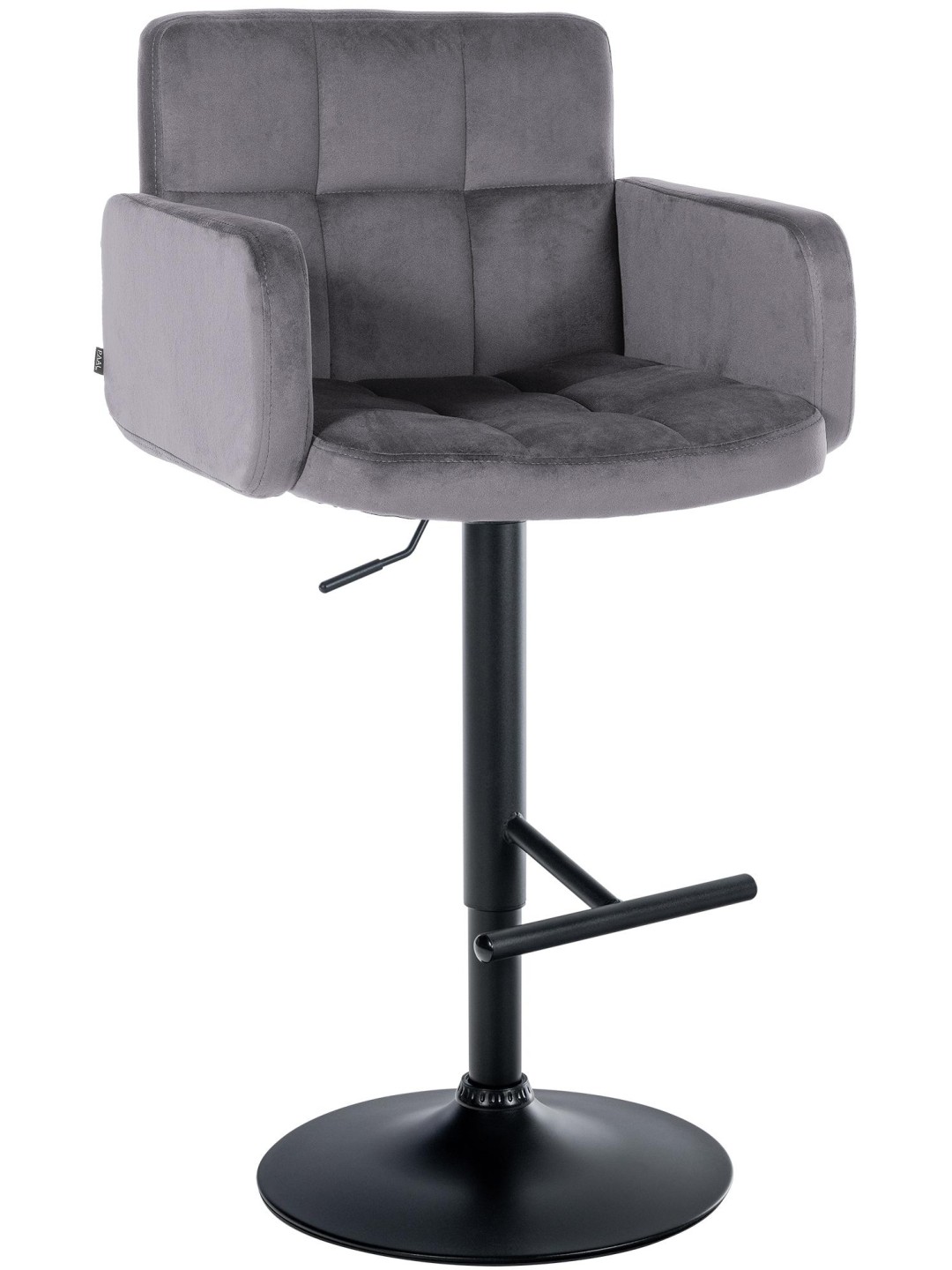 Barkruk Los Angeles fluweel, donkergrijs