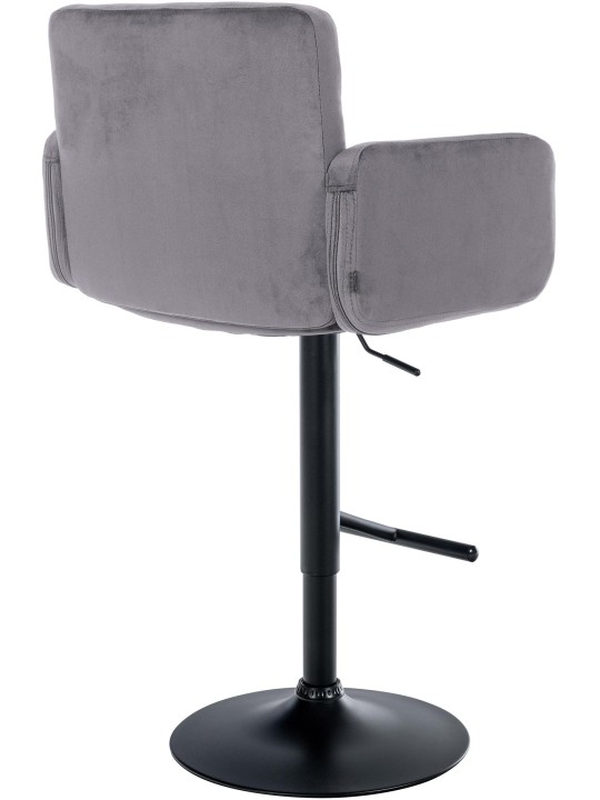 Barkruk Los Angeles fluweel, donkergrijs