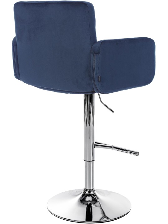 Barkruk Los Angeles Fluweel Chroom, blauw