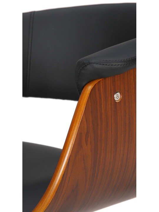 Set van 2 barkrukken Vestaals kunstleer, walnoot/zwart