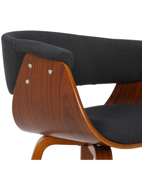 Set van 2 stoelen Bruce stof, walnoot/zwart