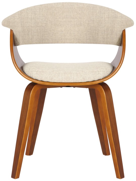 Set van 2 stoelen Bruce stof, walnoot/crème