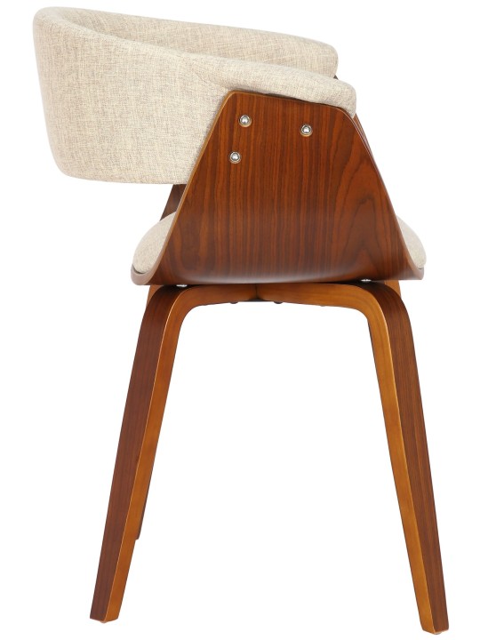 Set van 2 stoelen Bruce stof, walnoot/crème