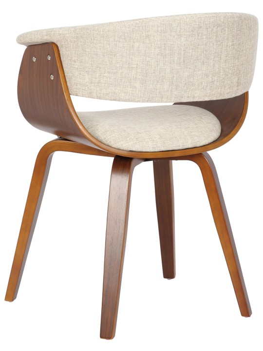 Set van 2 stoelen Bruce stof, walnoot/crème