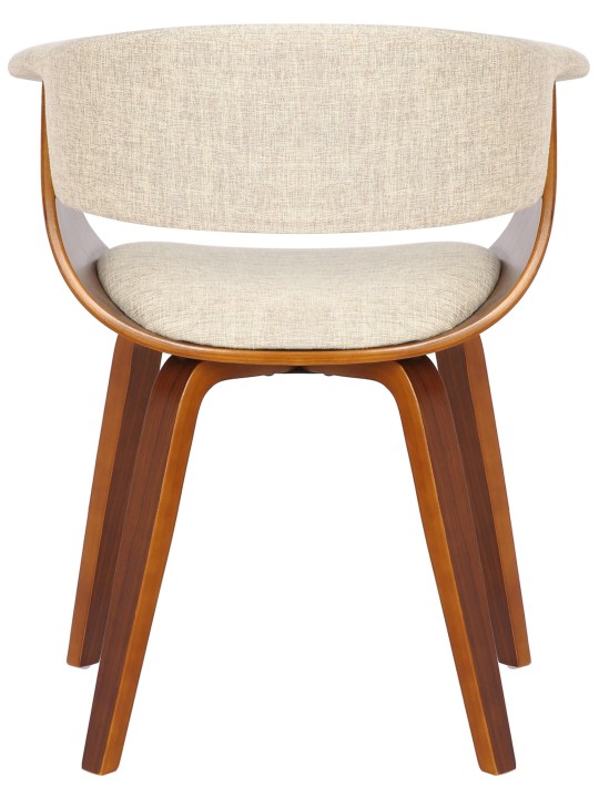 Set van 2 stoelen Bruce stof, walnoot/crème