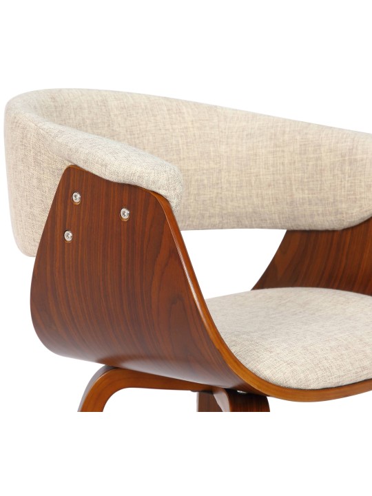 Set van 2 stoelen Bruce stof, walnoot/crème