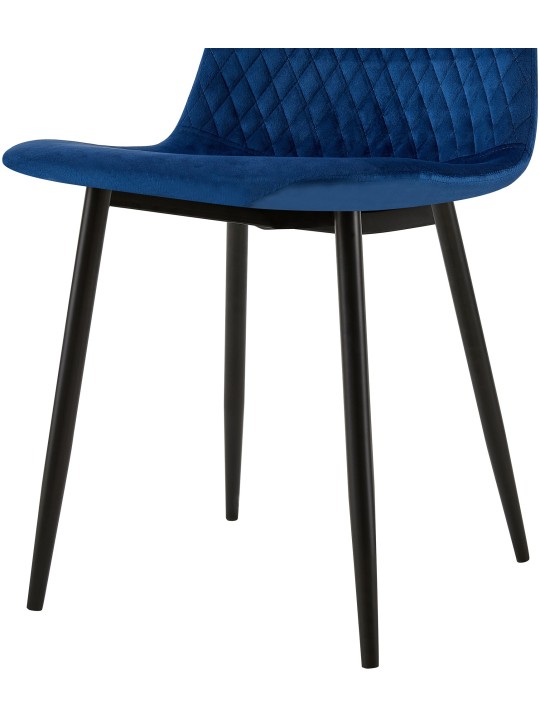 Stoel Giverny fluweel, blauw