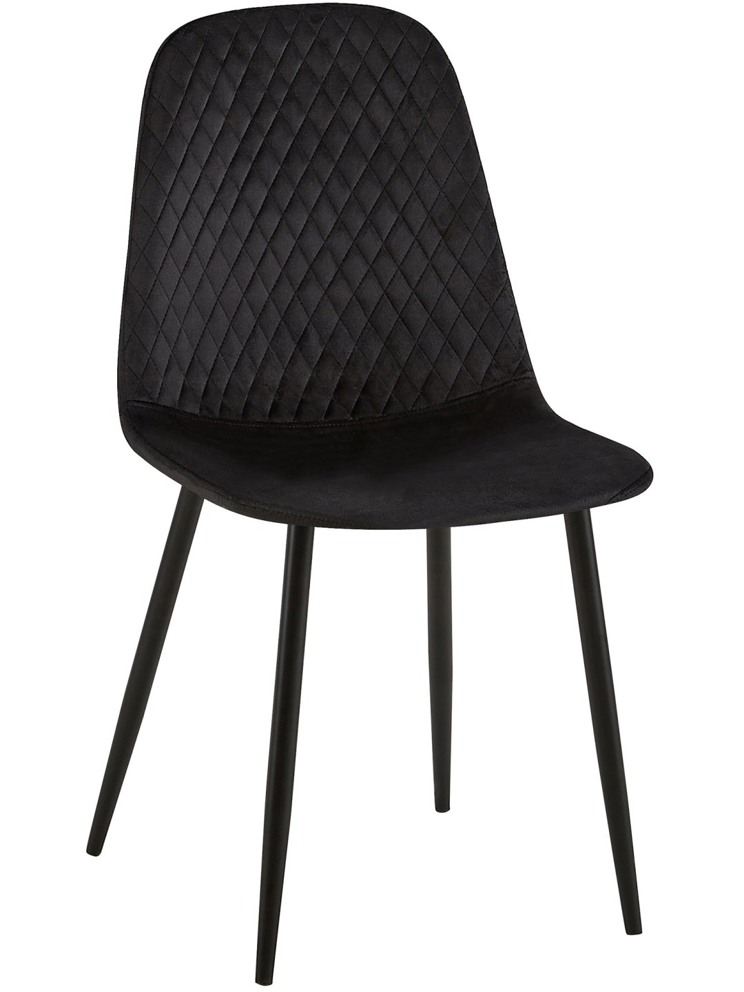 Stoel Giverny fluweel, zwart