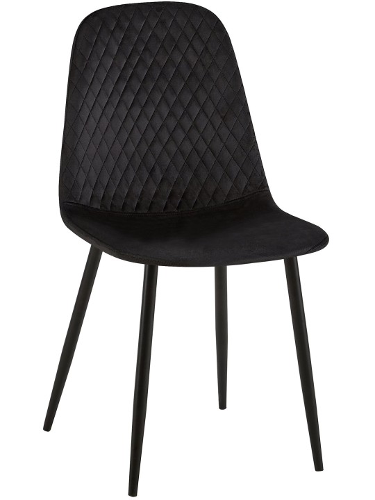 Stoel Giverny fluweel, zwart