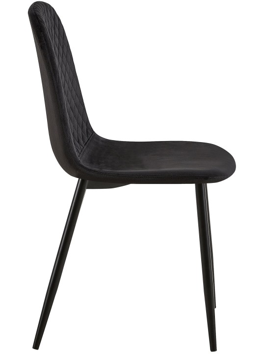 Stoel Giverny fluweel, zwart