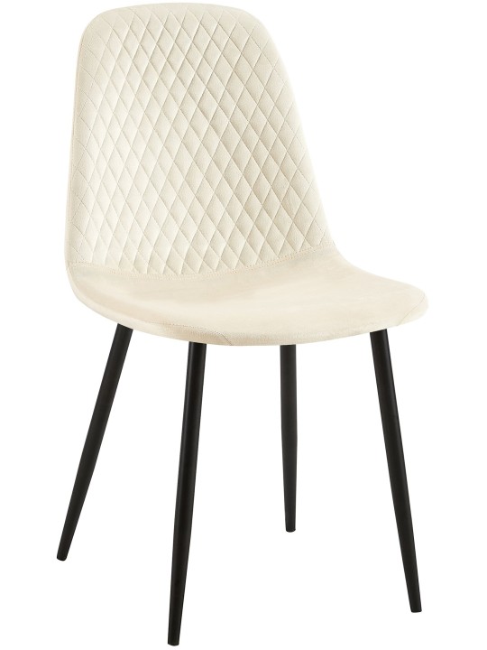 Stoel Giverny fluweel, crème