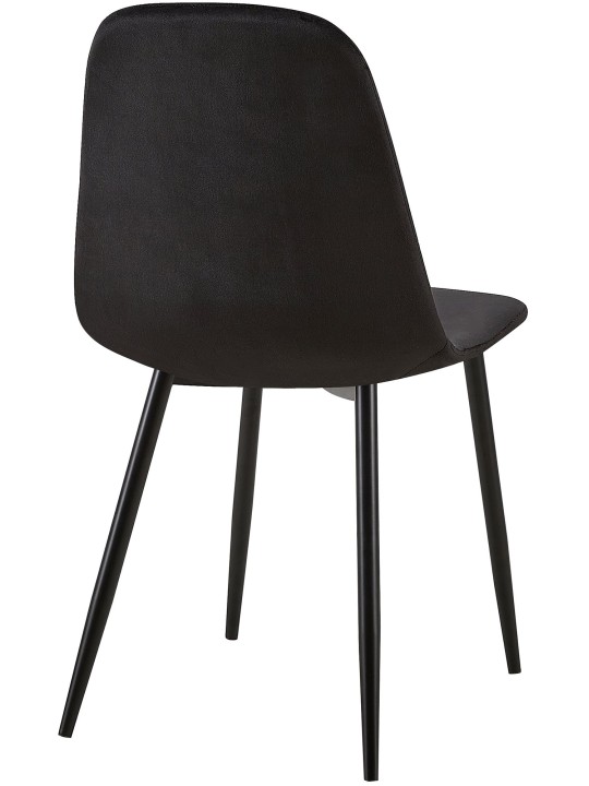 Set van 4 stoelen Giverny fluweel, zwart