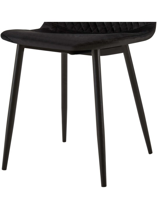 Set van 4 stoelen Giverny fluweel, zwart