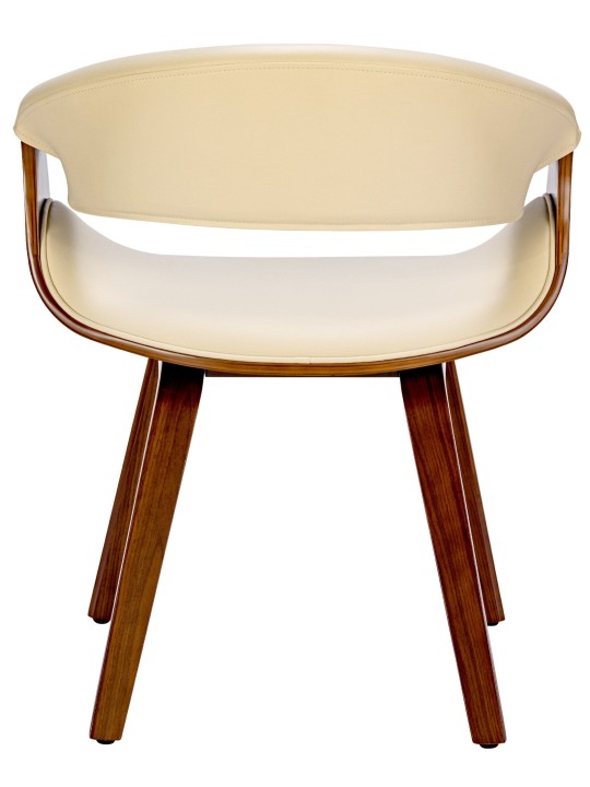 Eetkamerstoel Foley kunstleer, walnoot/crème