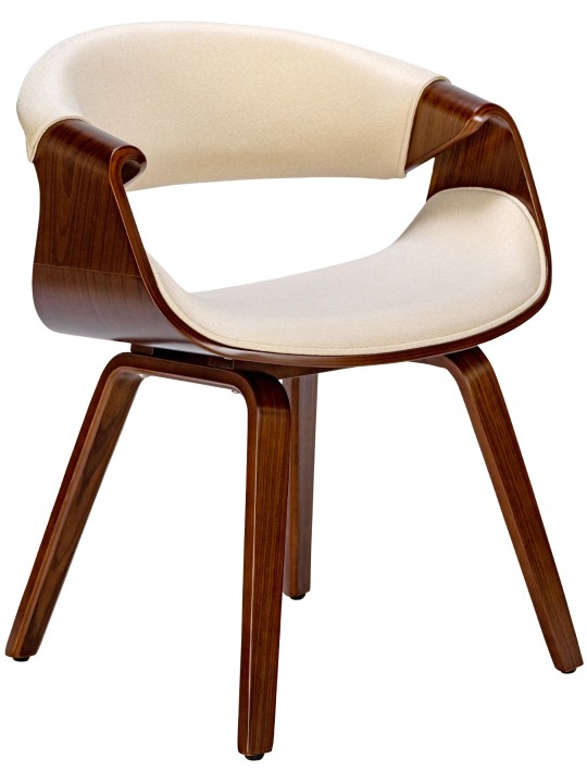 Eetkamerstoel Foley stof, walnoot/crème Eetkamerstoel Foley stof, walnoot/crème