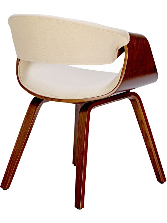 Eetkamerstoel Foley stof, walnoot/crème Eetkamerstoel Foley stof, walnoot/crème