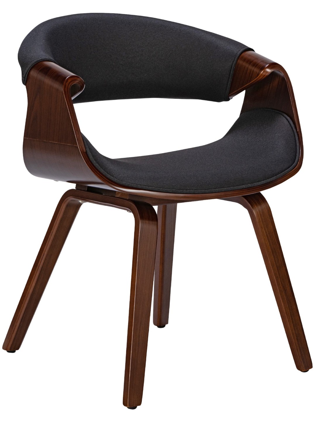 Eetkamerstoel Foley stof, walnoot/zwart