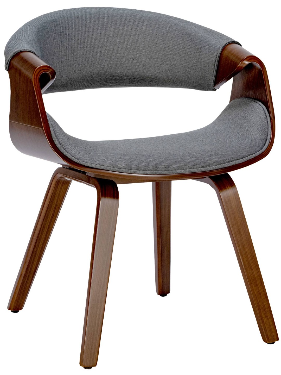 Eetkamerstoel Foley stof, walnoot/grijs