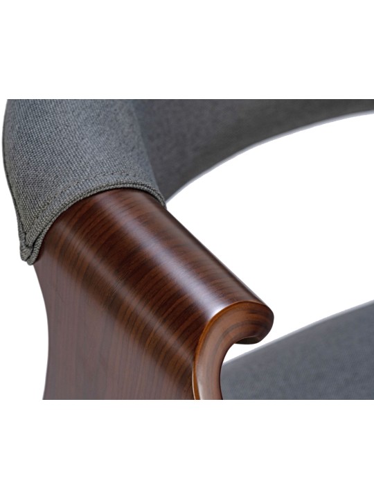 Eetkamerstoel Foley stof, walnoot/grijs Eetkamerstoel Foley stof, walnoot/grijs