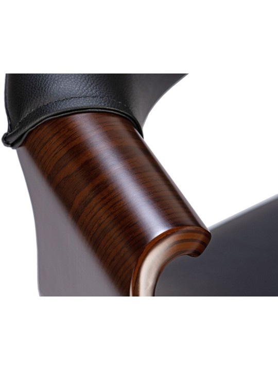 Eetkamerstoel Foley kunstleer, walnoot/zwart Eetkamerstoel Foley kunstleer, walnoot/zwart