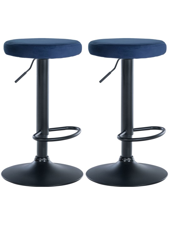 Set van 2 barkrukken Ponte fluweel, blauw