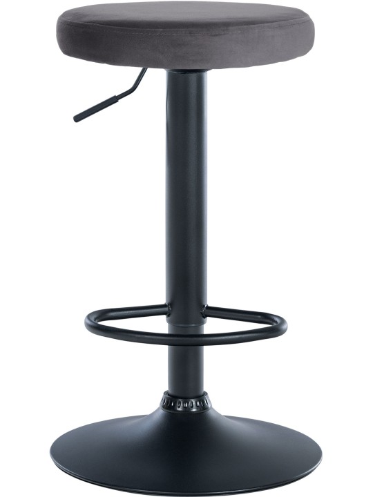 Set van 2 barkrukken Ponte fluweel, donkergrijs