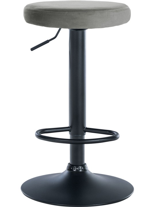 Set van 2 barkrukken Ponte fluweel, grijs