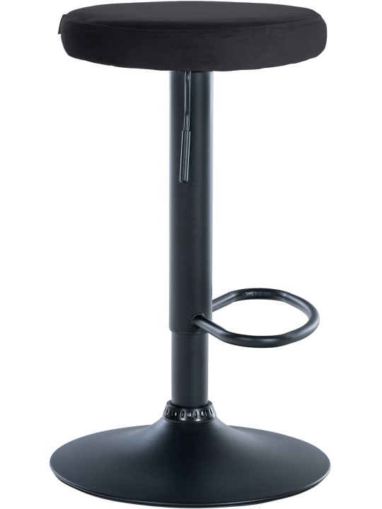 Set van 2 barkrukken Ponte fluweel, zwart