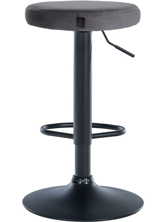 Set van 2 barkrukken Ponte fluweel, donkergrijs