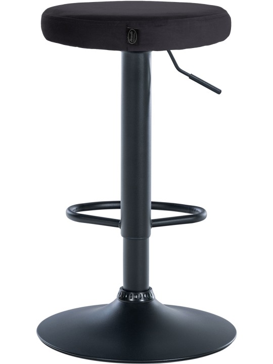 Set van 2 barkrukken Ponte fluweel, zwart