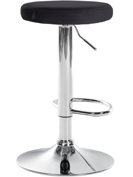 Set van 2 barkrukken Ponte fluweel chroom, zwart