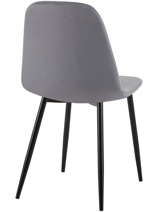Stoel Giverny fluweel, grijs