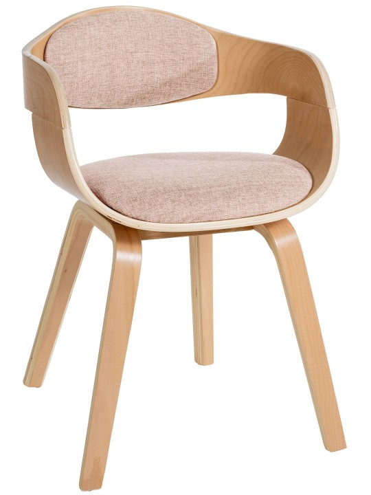 Bezoekersstoel Kingston stof, naturel/crème