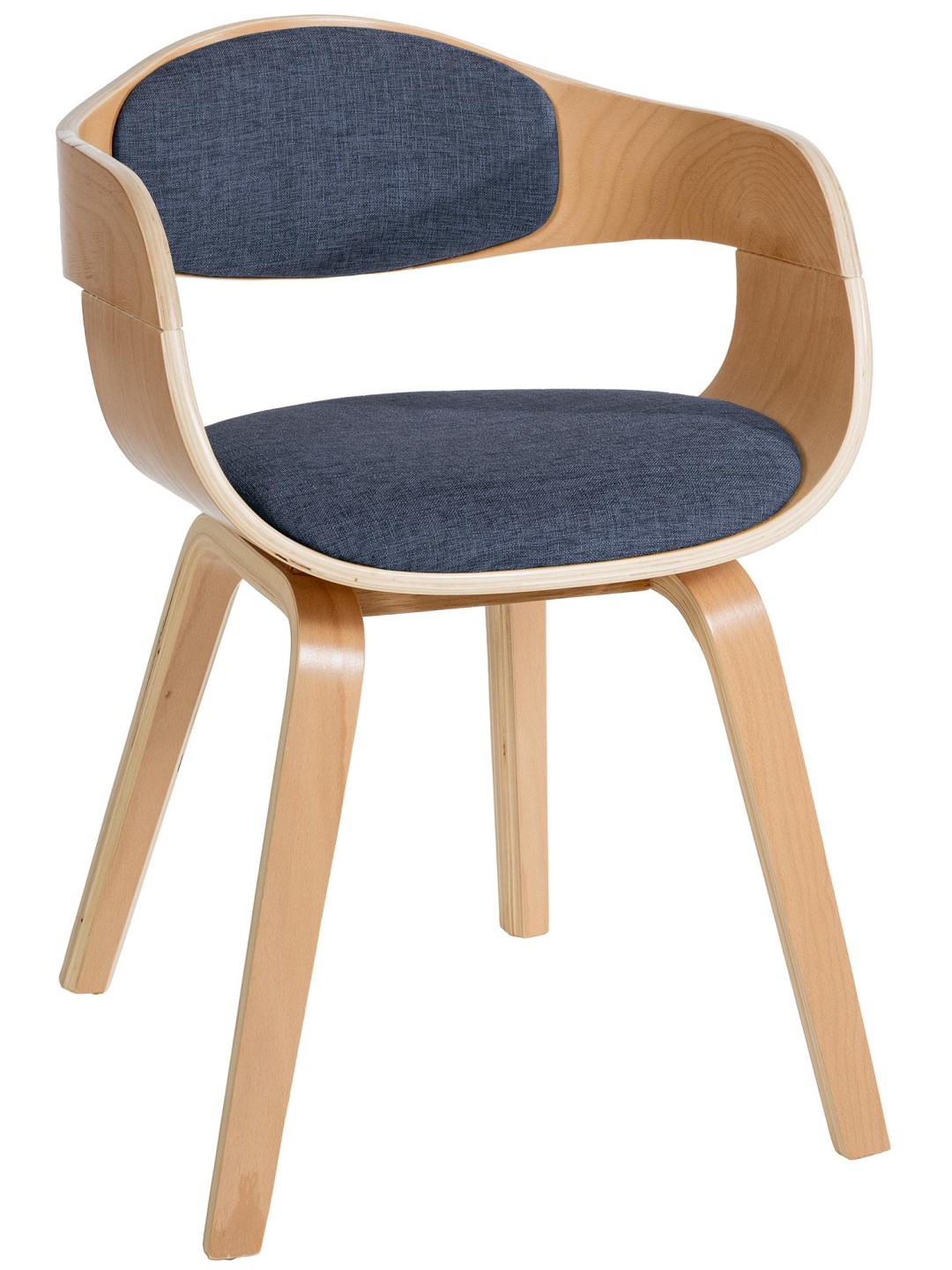 Bezoekersstoel Kingston stof, naturel/blauw