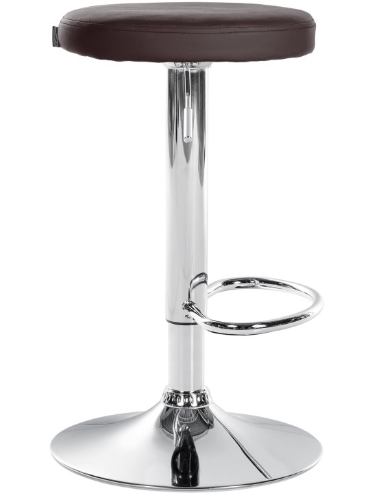 Set van 2 barkrukken Ponte kunstleer chroom, bruin