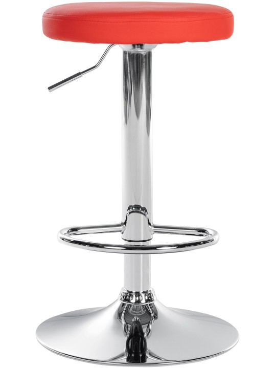 Set van 2 barkrukken Ponte kunstleer chroom, rood