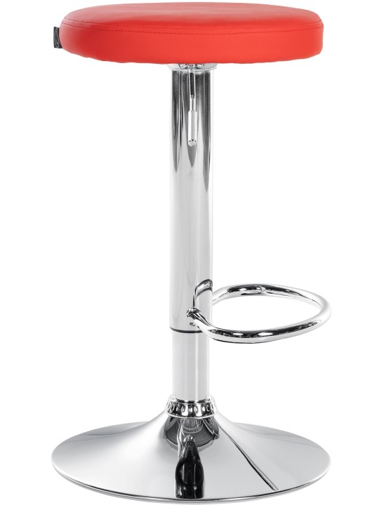 Set van 2 barkrukken Ponte kunstleer chroom, rood