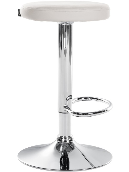 Set van 2 barkrukken Ponte kunstleer chroom, wit