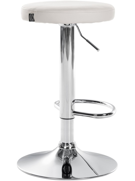 Set van 2 barkrukken Ponte kunstleer chroom, wit