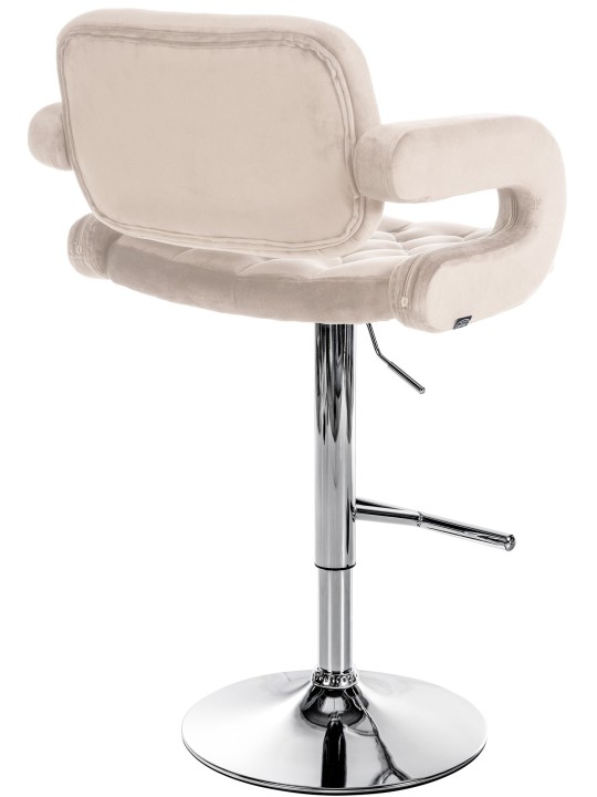 Barkruk Dublin fluweel chroom, crème Barkruk Dublin fluweel chroom, crème