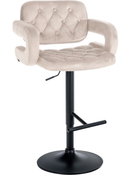 Barkruk Dublin fluweel, crème