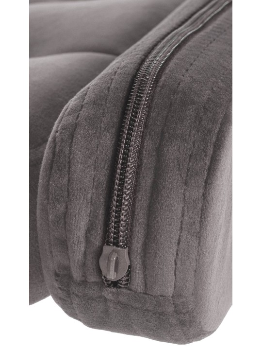 Barkruk Dublin fluweel, grijs