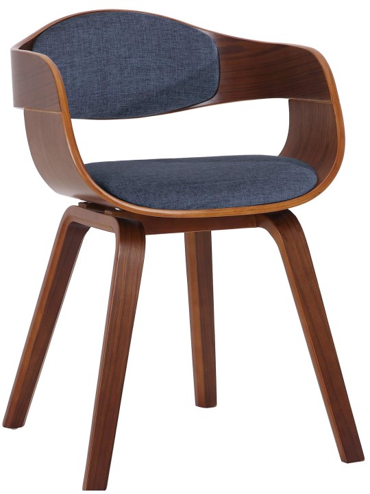 Bezoekersstoel Kingston stof, walnoot/blauw Bezoekersstoel Kingston stof, walnoot/blauw