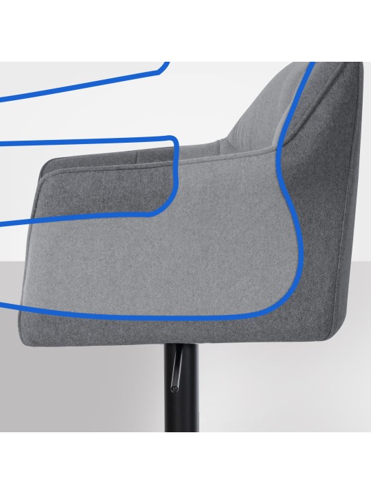 Barkruk Damaso B vilt, grijs Barkruk Damaso B vilt, grijs